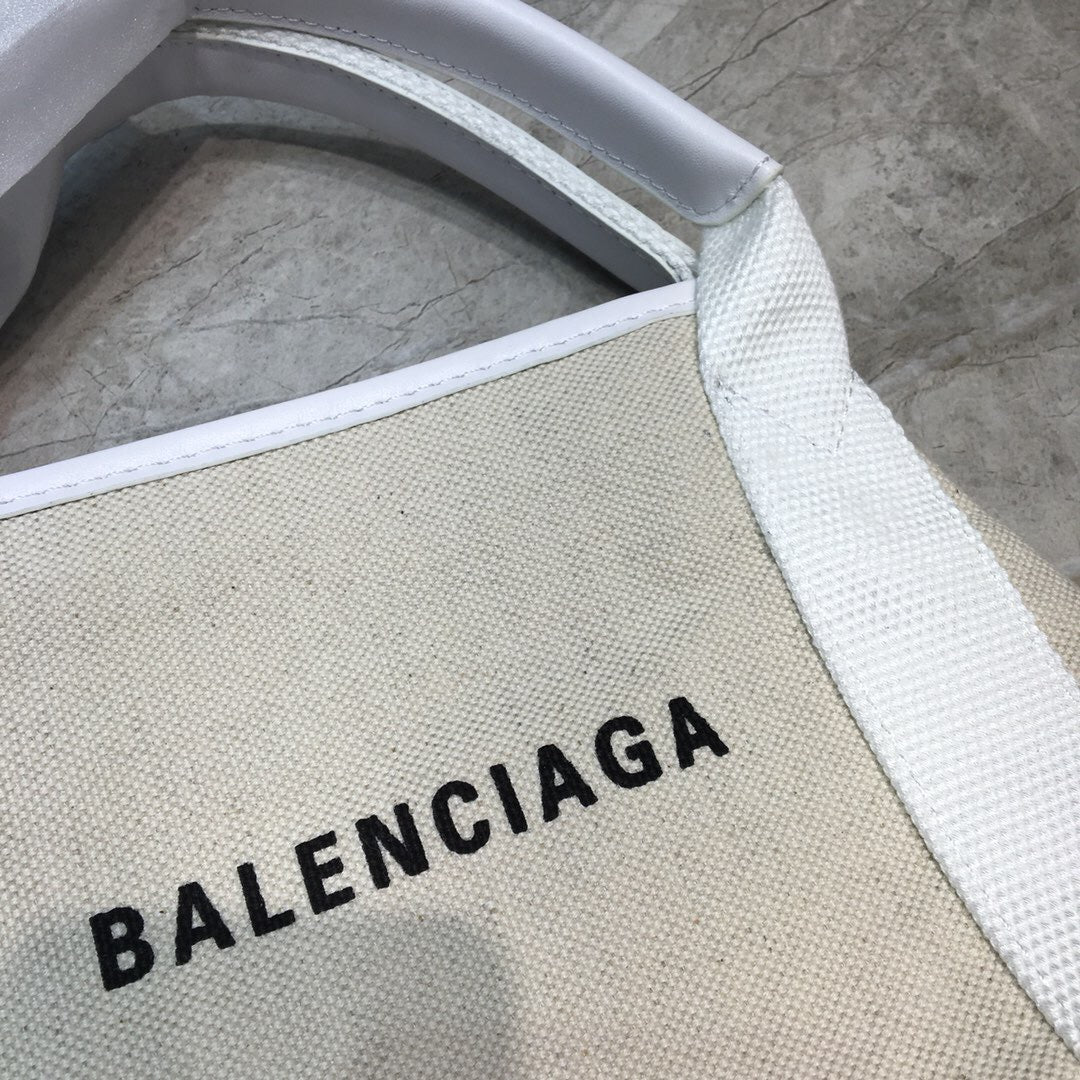 Balen Navy XS Tote Bag In White, For Women,  Bags 12.6in/32cm