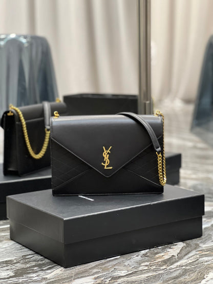 YSSL Gaby Chain Bag Black With Gold Hardware For Women 10.4in/27cm YSL 6688641EL071000