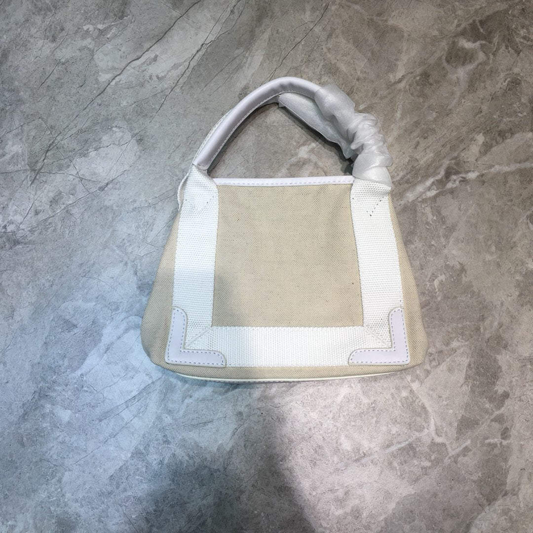 Balen Navy XS Tote Bag In White, For Women,  Bags 12.6in/32cm