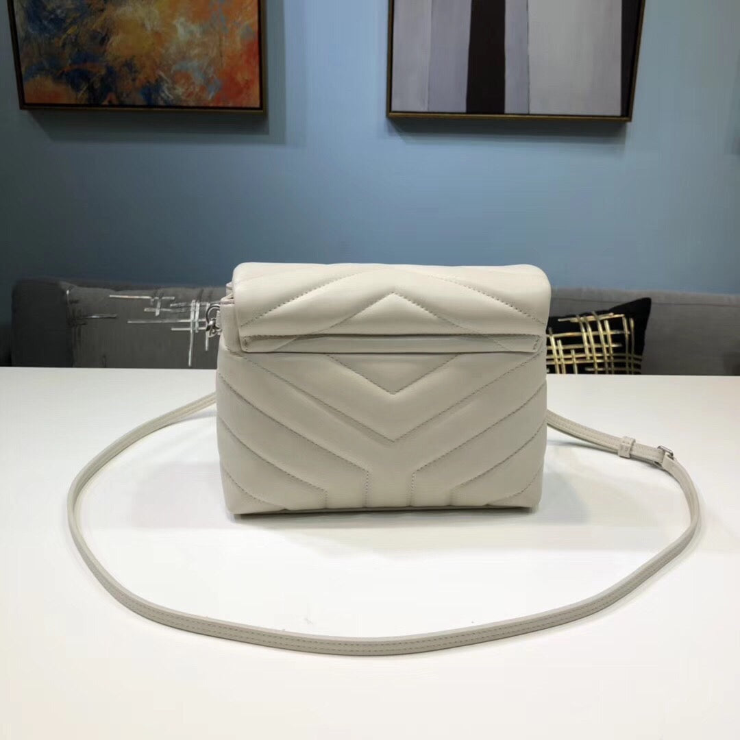 YSSL Loulou Mini Shoulder Bag White For Women 7in/18cm YSL