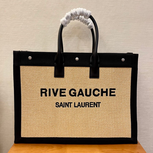 YSSL Rive Gauche Tote Bag In Raffia For Women 18.9in/48cm YSL