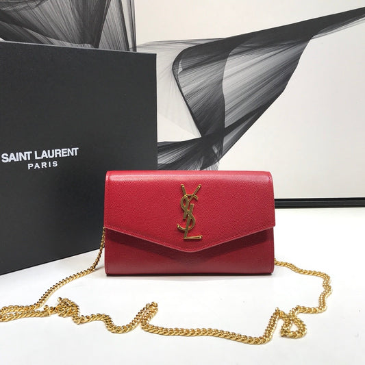 YSSL Uptown Chain Wallet Red For Women 7.4in/19cm YSL 