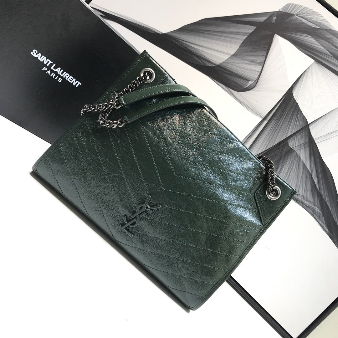 YSSL Niki Medium Shopping Bag Green For Women 12.6in/32cm YSL