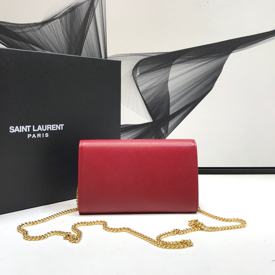 YSSL Uptown Chain Wallet Red For Women 7.4in/19cm YSL 