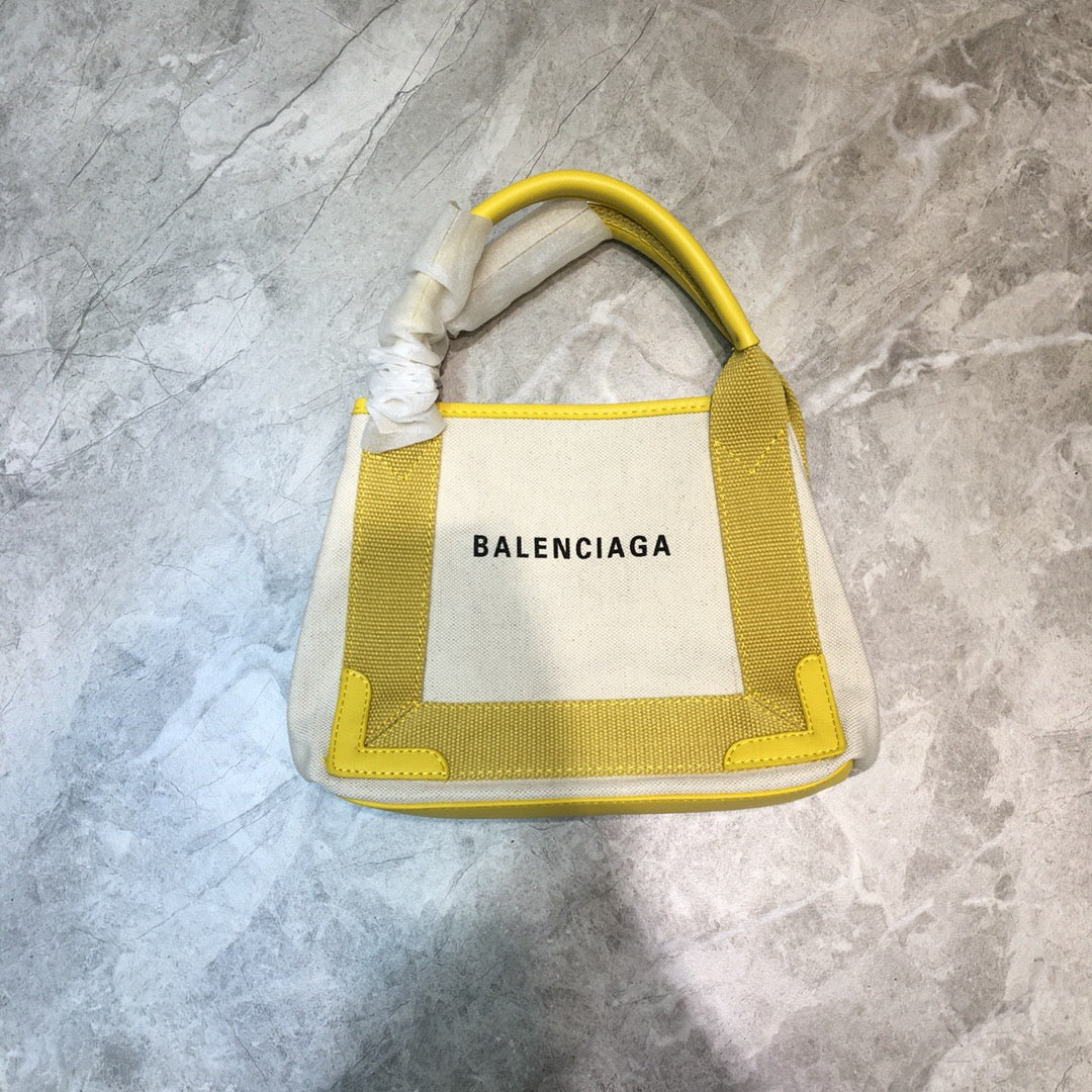 Balen Navy XS Tote Bag In Yellow, For Women,  Bags 12.6in/32cm