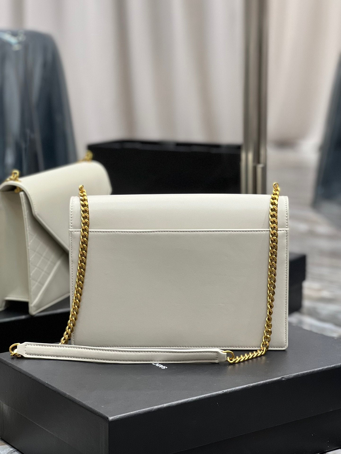 YSSL Gaby Chain Bag White With Gold Hardware For Women 10.4in/27cm YSL