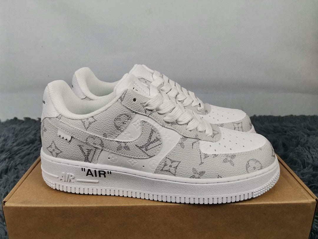  Nike Air Force 1 Low x Louis Vuitton Virgil Abloh &#8216;White Grey&#8217; For Men 