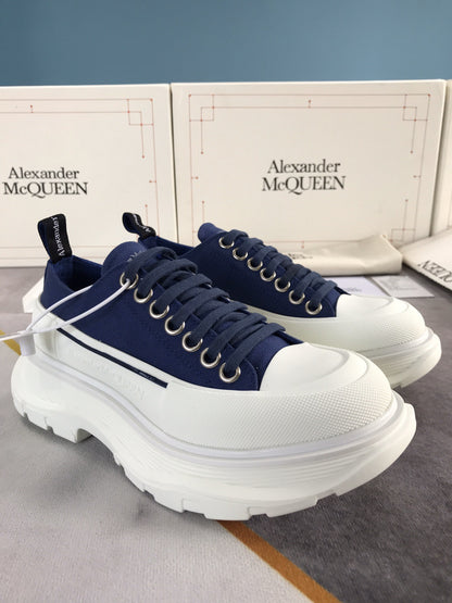 Alexander McQueen Tread Slick Lace Up Cotton Blue For Men