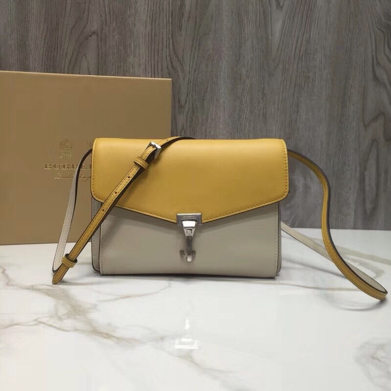 BB Small Macken Colorblock Crossbody Beige/Yellow Bag For Women, Bags 9.5in/24cm