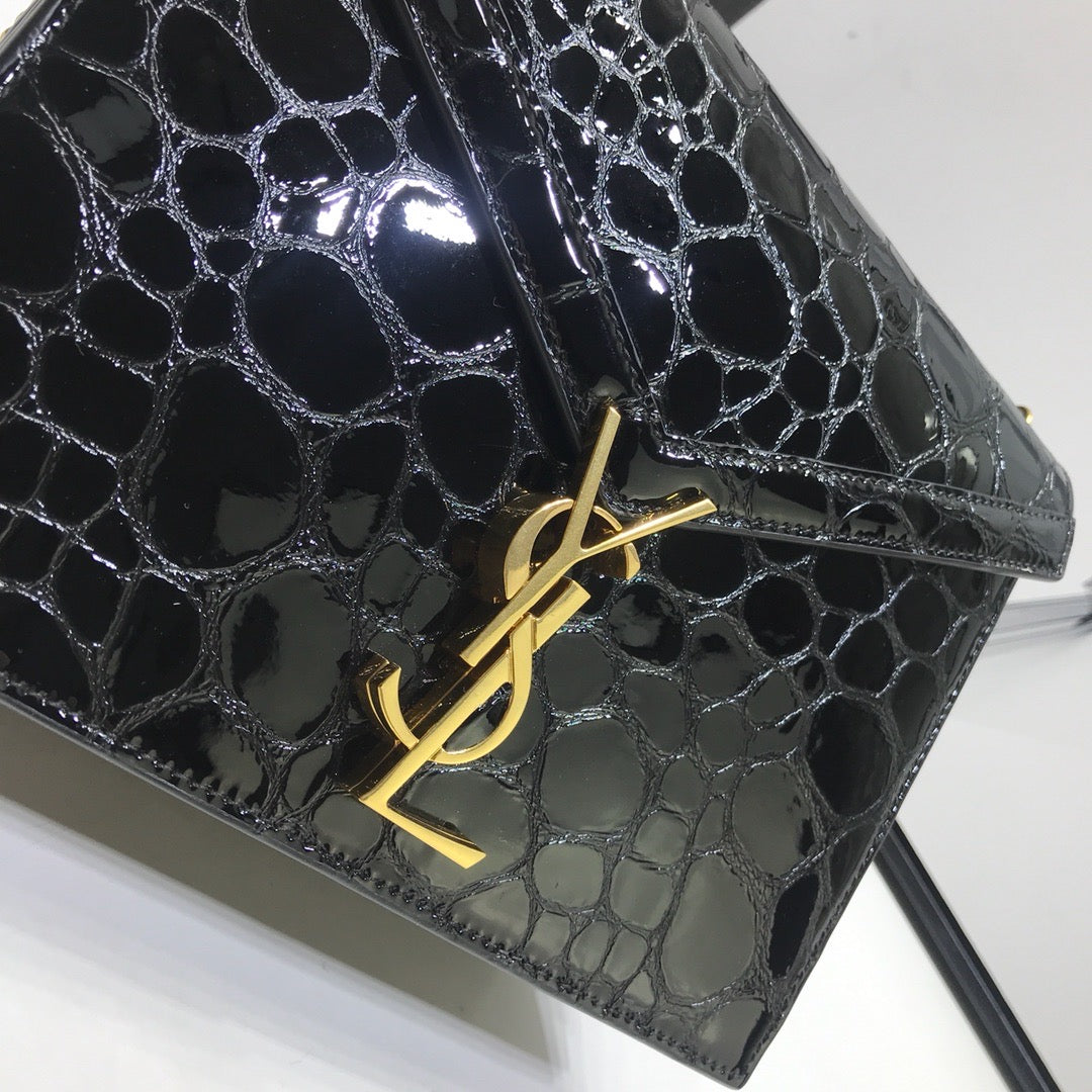 YSSL Cassandra Small Crossbody Bag With Stone Print Black For Women 7.4in/19cm YSL