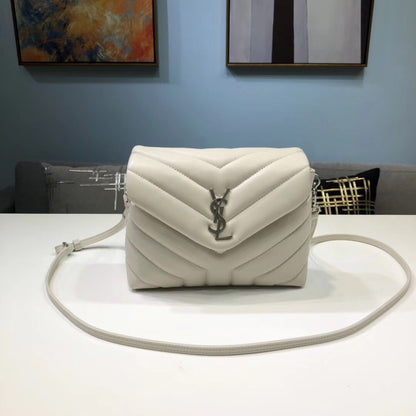 YSSL Loulou Mini Shoulder Bag White For Women 7in/18cm YSL