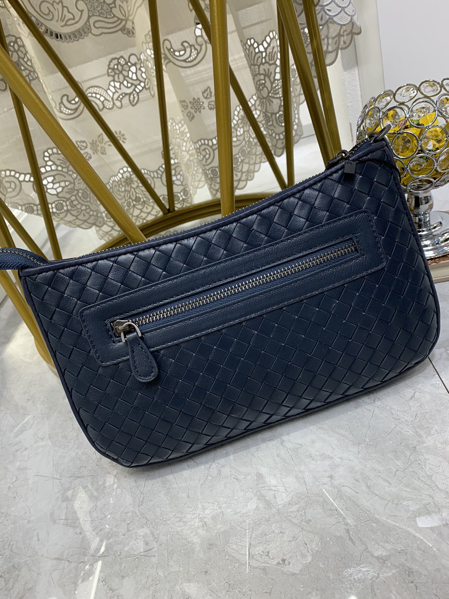 BV Crossbody Bag Blue, For Women, Bags 9.4in/24cm