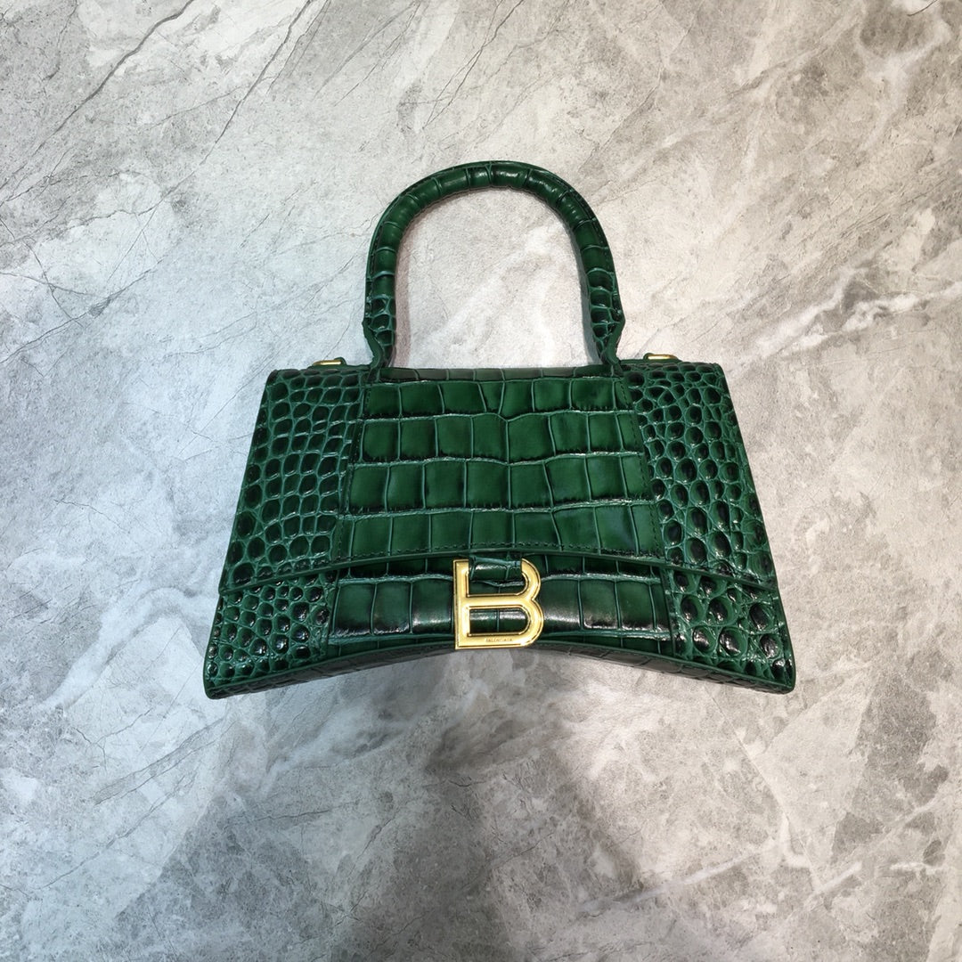 Balen Hourglass Small Handbag In Dark Green, For Women,  Bags 9in/23cm 5935461LRGM3011