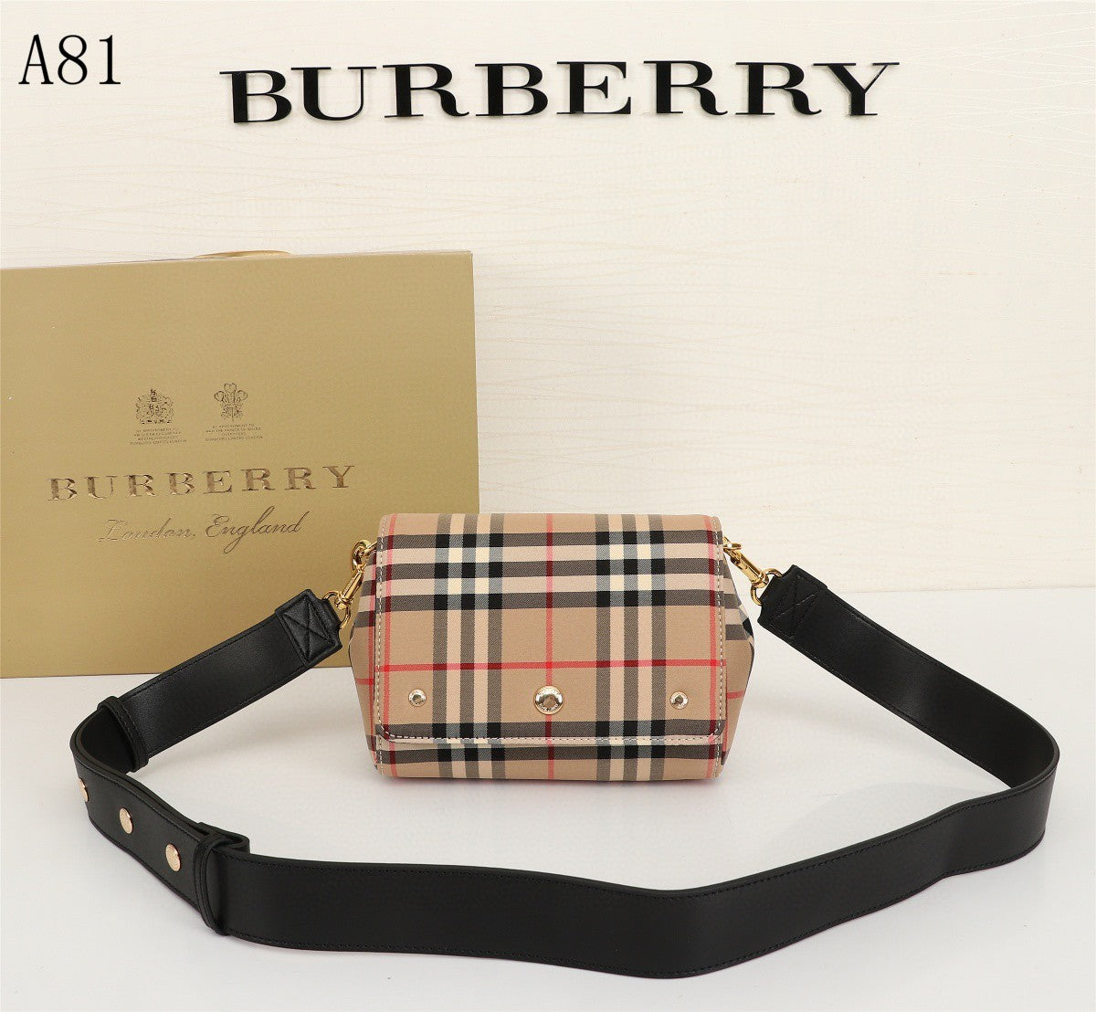 BB Vintage Check And Small Crossbody Bag Archive Beige For Women, Bags 7.1in/18cm 80264541