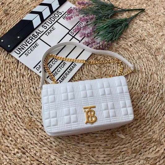 BB Quilted Medium Lola Bag Monogram White For Women, Bags 11in/28cm 80211061