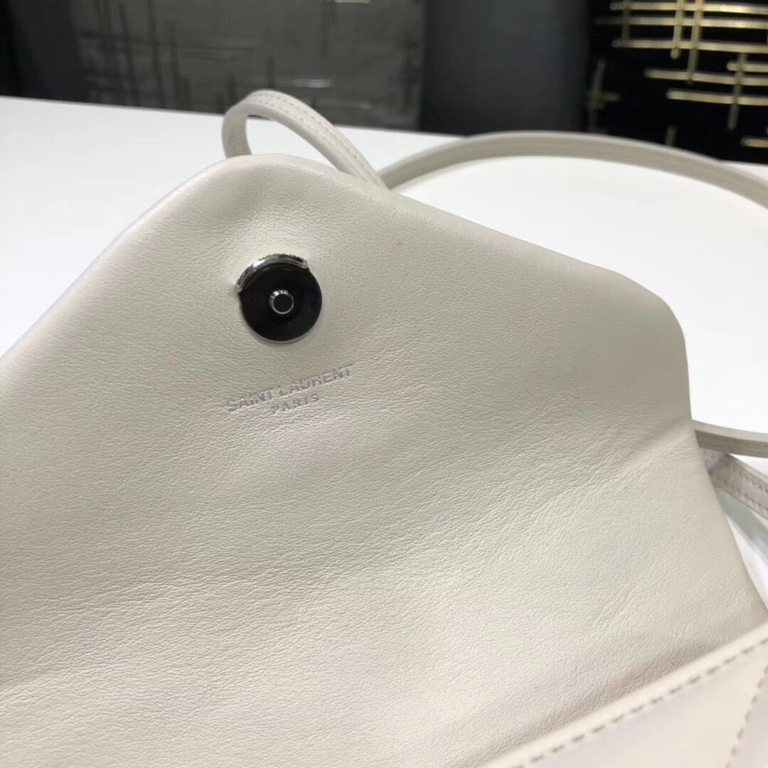 YSSL Loulou Mini Shoulder Bag White For Women 7in/18cm YSL