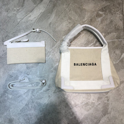 Balen Navy XS Tote Bag In White, For Women,  Bags 12.6in/32cm