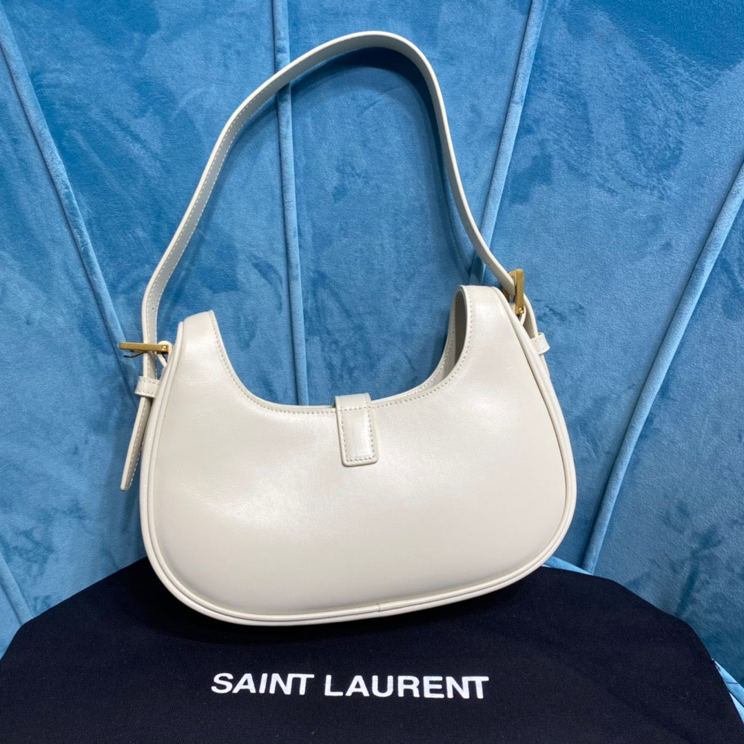 YSSL Le Fermoir Hobo Bag White For Women 9.5in/24cm YSL 672615