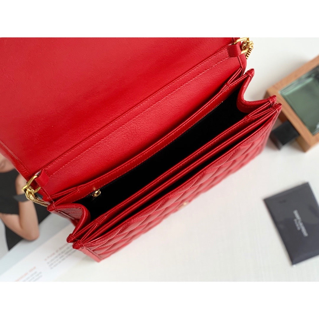 YSSL Becky Small Shoulder Bag Red For Women 10.5in/27cm YSL