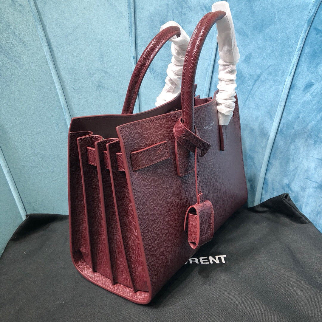 YSSL Sac De Jour Baby In Shiny Burgundy For Women 10.2in/26cm YSL