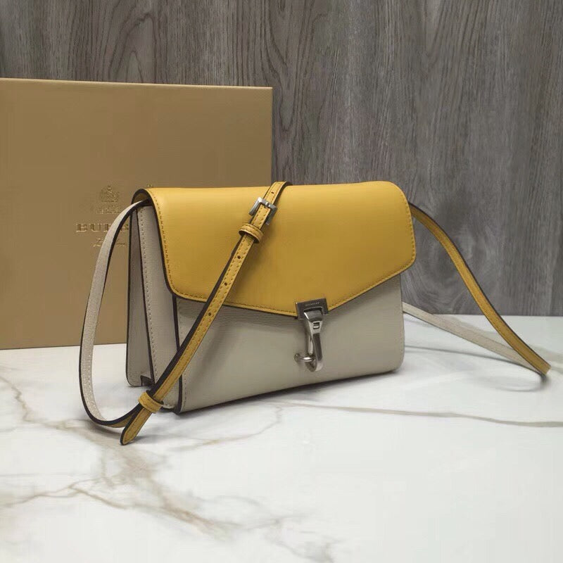 BB Small Macken Colorblock Crossbody Beige/Yellow Bag For Women, Bags 9.5in/24cm