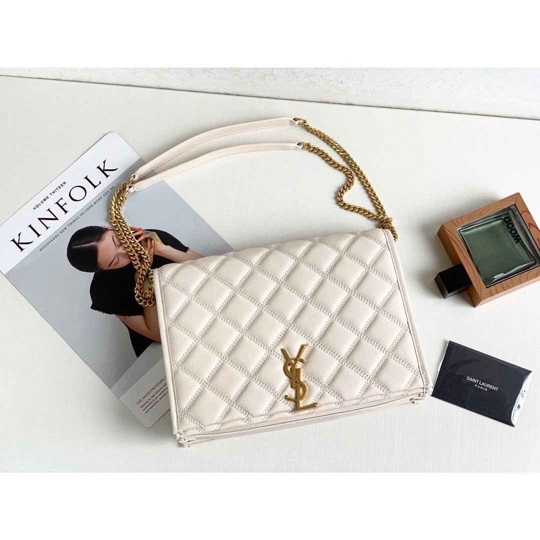 YSSL Becky Small Shoulder Bag White For Women 10.5in/27cm YSL