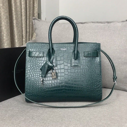 YSSL Sac De Jour Small In Embossed Crocodile Green For Women 12.5in/32cm YSL 