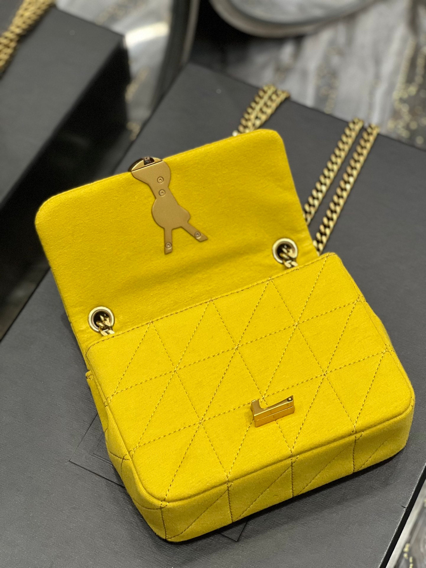 YSSL Jamie Mini Chain Bag Yellow For Women, Women&#8217;s Bags 6.9in/17.5cm YSL